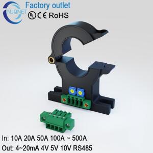 홀효과 전류 센서 분할형 CT 4-20mA QNDBK1-21 100A 30A 변환기 코어 트랜스듀서