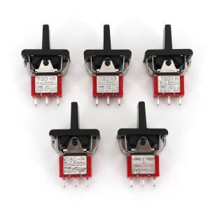 5Pcs SH T80-R 시리즈 R8016A-P14 3Pin 순간 MOM-OFF-MOM 자체 복귀 SPDT 미니 소형 로커 및 패들 스위치