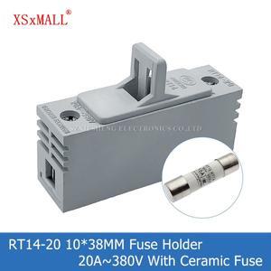 1세트 RT14-20 10x38MM 퓨즈 홀더 20A380V 세라믹 포함 0.5A 1A 2A 3A 4A 5A 6A 8A 380V RO15 RT18