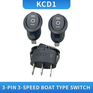 1PCS ON-OFF-ON AC 6A 250V 10A 검정색 3 위치 핀 미니 소형 타원형 로커