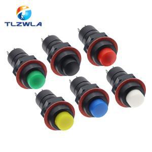 6PCS DS-213 10mm 라운드 소형 푸시 버튼 스위치 순간자동 잠금 전원