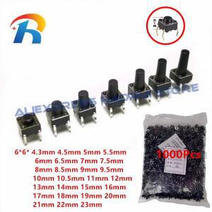 촉각 푸시 단추 스위치 마이크로 자체 재설정 DIP 키 6x6 4.3  16mm 4 핀 6x6x4.3mm 6x6x9.5 1000 개
