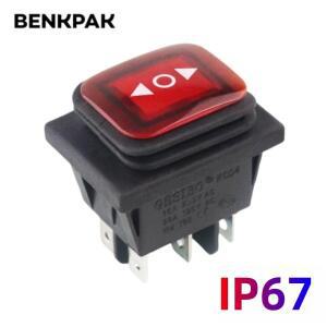 1Pcs 순간 방수 검정색 6Pin 로커 스위치 3 잠금 ON-OFF-ON DSDT 16A 250VAC  20A