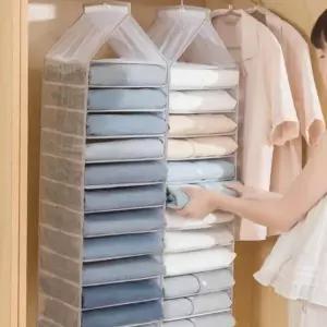 [하프클럽/]옷장 수납걸이 칸막이 티셔츠 바지 정리함 다용도 행거랙