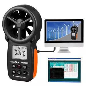 와포리치 휴대용 풍속계 디지털 풍속 CFM 미터 게 HVAC 드론 사격 항해를 위한 풍속/공기