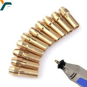 10피스 미니 소형 드릴 척 어댑터 0.5mm-3.2mm 마이크로 내구성 콜레트 황동 전원 로타리 도구 액세서리 세