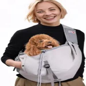 반려견 슬링 소형견 및 고양이용 최대 20파운드 포켓이 있는 강아지 휴대용 배낭 반려동물 지갑 조절