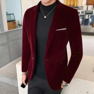 EAMT 남사친 캐주얼 점 재킷 형 벨벳 작은 싱글 코트 정장 YJ1
