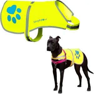세이프티PUP XD 반려견 반사 조끼 - 도시 및 농촌 지역에서 반려동물의 목줄 온/오프를 보호하는 데 도움이