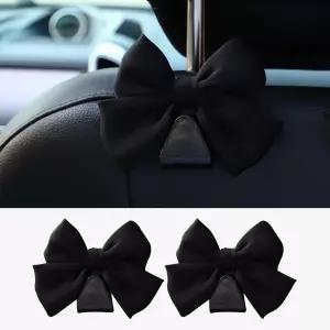 쿠슬CD 2PCS 카시트 후크 지갑용 귀여운 보우 헤드레스트 가방 우산 차량 SUV 세단 트럭용 유니버설 자동차