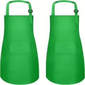 MEOGETY 2PCS 앞치마 아티스트 포켓 조절 가능한 주방 배경 페인팅용 셰프