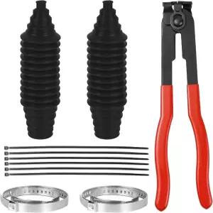 Hbxdeco 13PCS CV 액슬 부츠 수리 키트 스테인리스 클램프 4개와 케이블 타이 및 볼케이지 플라이어 6개가