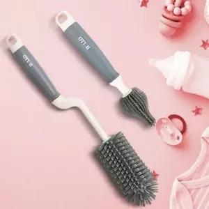 [RIZPICK]납작모 젖병 병솔 세트 회전형 실리콘 젖병 병솔 젖꼭지 물병