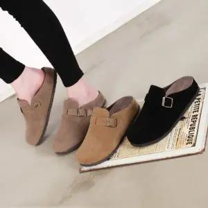 남자 인조가죽 버클 디자인 경량 쿠션 뮬 슬리퍼