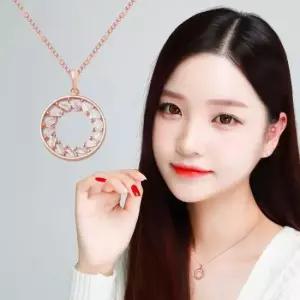 큐빅목걸이 클레오 로즈골드 큐빅 체인 패션 목걸이 14KGP