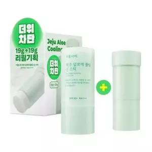 식물나라 제주 알로에 쿨링 선 스틱 19g+19g 리필