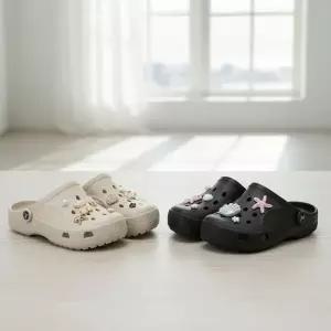 국산 EVA 경량 방수 슬리퍼 아쿠아슈즈 꾸미기 파츠 세트 베이지