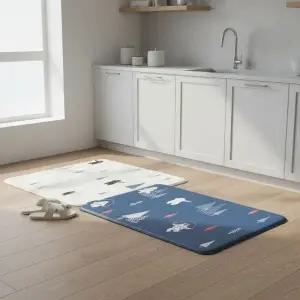 푹신한 고밀도 14T 양면 PVC 주방매트 120x45 대형 거실 발매트