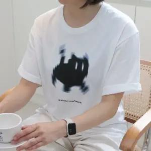 WL 으아아 3D 착시 고양이 픽셀 프린팅 티셔츠 반팔 티 (웃긴 귀여운 블랫캣