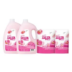 피죤 섬유유연제 용기 핑크로즈 3.1L 2개+리필, 2.3L 2개