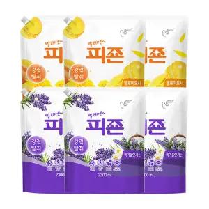 피죤 섬유유연제 리필 옐로우미모사 2.3L 3개+바이올렛가든 2.3L 3개