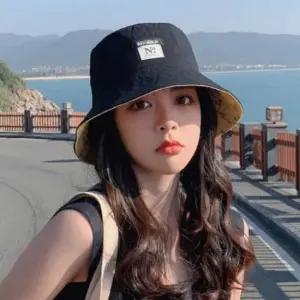 벙거지모자 양면 여성모자 여성 버킷햇 버킷 레터링패치