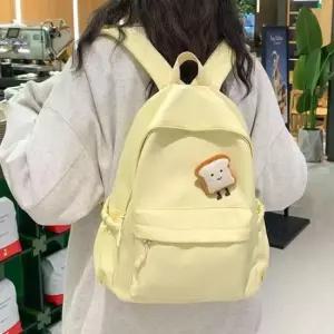 옐로우 가벼운 직장인 학생 데일리 가방 백팩 무지 대