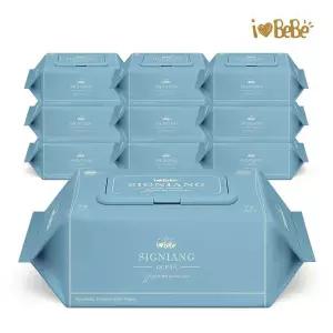 [아이러브베베] 시그니앙75 오션 75g 고평량 77매 10팩 캡형 엠보 아기물티슈
