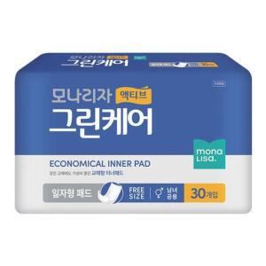 그린케어 샘방지 속기저귀 30매 액티브 일자형패드