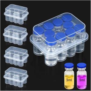 LENG KE 4팩 케이스 냉장고용 바이알 펩타이드 홀더 인슐린 3ML 10슬롯 당뇨병