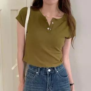 골지크롭티 크롭 반팔티셔츠 여름 여성크롭반팔 데일리 상의 여성 골지