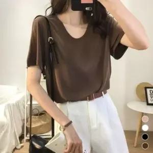 유넥 루즈핏 반팔 티셔츠 반팔 여자 루즈핏 여성 여름 티