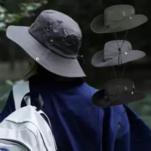 햇빛차단 사파리 등산 모자 캠핑 벙거지 단추 고정 아웃도어 정글햇 모두팜