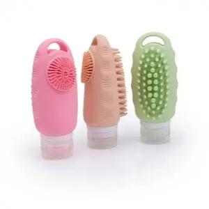 실리콘 세안 샴푸 브러쉬 공병 90ml 2종세트 여행용 소분용기