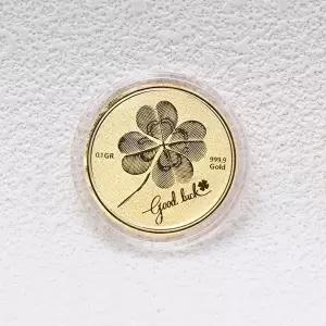 [골드모아]순금 24k 골드바 코인 0.1g [행운 클로버]
