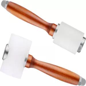 가죽 조각 망치 2 나일론 나무 손잡이 DIY 스탬핑 바느질 도구용 공예