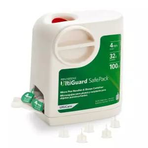 가정 내 인슐린 주사 및 안전한 바늘 폐기를 위한 UltiGuard 팩 올인원 펜 샤프 용기 마이크로 4mm 5/32 x