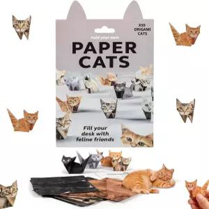 UKM DIY 종이 고양이 종이접기 키트 귀여운 인형을 접을 수 있는 50매 애호가를 위한 창의적인 공예 활동