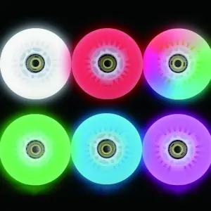 실내외용 베어링 ABEC-9가 장착된 인라인 스케이트 휠 및 롤러 블레이드 76mm/80mm 라이트 업 90A 발광 4팩