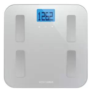 대형 백라이트 LCD 및 스마트폰 추적 기능을 갖춘 무게 구루스 디지털 체지방 스케일(실버)