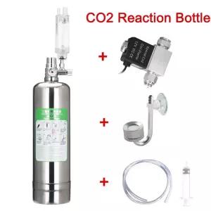 수족관 CO2 발생기 1L 2L 물고기 탱크 실린더 시스템 스테인레스 스틸 물 주입 버블 미터 수생 식물