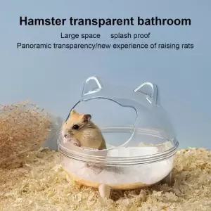 햄스터 화장실 친칠라 목욕 집 황금 곰 욕실 완전 투명한 시야 Gerbil 기타 작은 햄에 대한 유출 방지