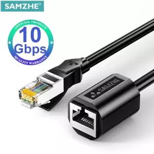 SAMZHE Cat6 이더넷 확장 패치 케이블 RJ45 남성-여성 어댑터 PC 노트북 용
