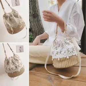 레이스여성가방 라탄복조리백 예쁜버킷백 여름가방 미니가방 주머니백 캐주얼백