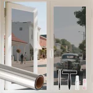 레몬 클라우드 원웨이 윈도우 개인정보 보호 필름은 반사 거울 UV 볼 수 없음 17.5인치 x 78.7인치 도구로
