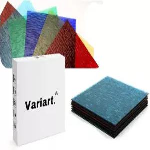 VARART 스테인드글라스 패널 12x12인치 투명 텍스처 시트 예술 및 공예 애호가를 위한 쉽게 자를 수 있는