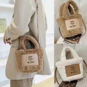 여성용 부드러운 퍼 미니 크로스백 토트숄더 핸드백 다이어리 케이스