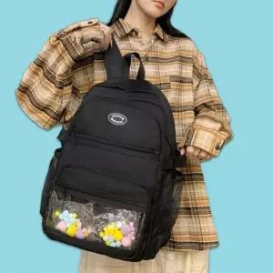 여성용 데일리 고등학생 책가방 블랙 여행용 백팩 여자 대학생 가방 고등학생가방