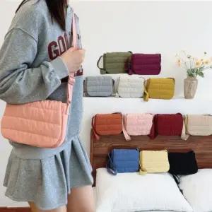 여성 겨울용 패딩 숄더 크로스백 미니 에코 천가방 가을용 코르스백 가을가방 겨울가방