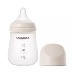 [순수아] 실리콘 코팅 유리젖병 젖꼭지 포함-240ml